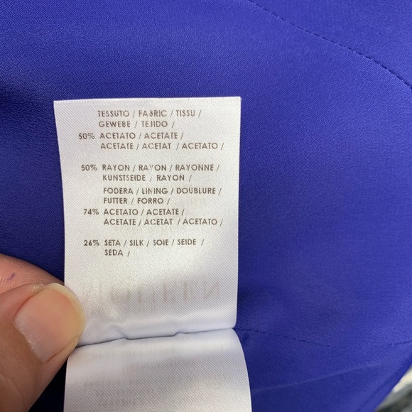 Alexander McQueen Royal,Cobalt Blue V-Neck A-Line Mini Dress Sz 44 US 8 Medium - Picture 13 of 15